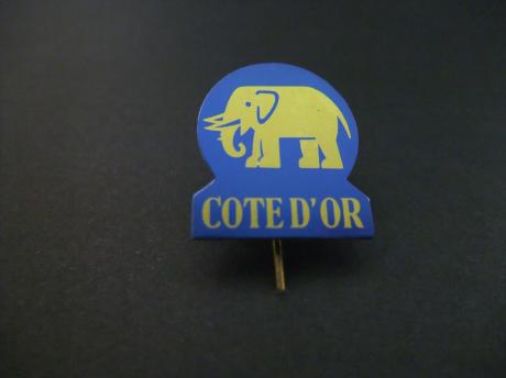 Côte d'Or Belgisch chocolademerk, logo Olifant (staat voor de kracht van het merk ) blauw